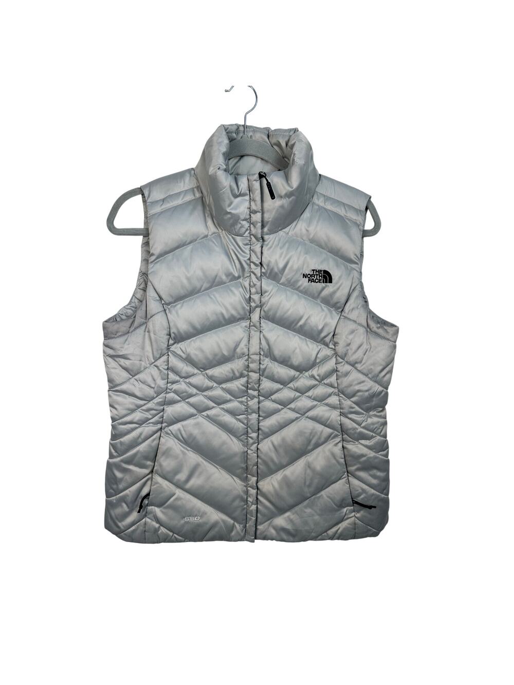 The North Face Aconcagua Vest Women Medium Grey Excellent 550 Down Puffer